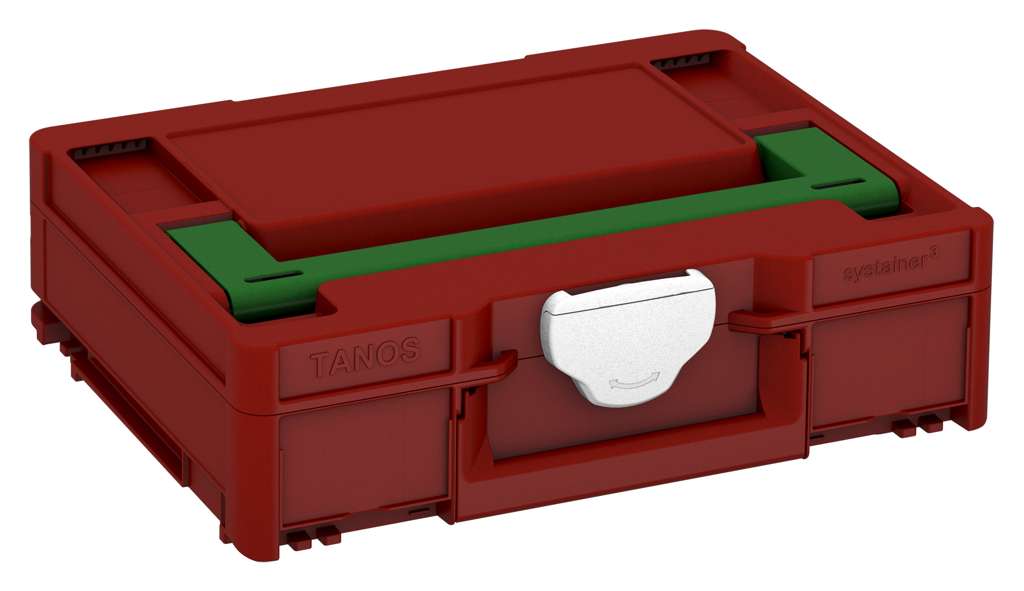 Systainer³ M 112, Carmine Red with Emerald Green lid handle and White catches