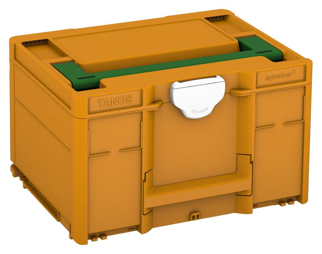 Systainer³ M 237, Daffodil Yellow with Emerald Green lid handle and White catches