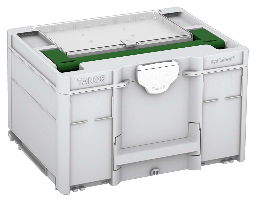 Systainer³ Lid Compartment M 237, Light Grey with Emerald Green lid handle and White catches