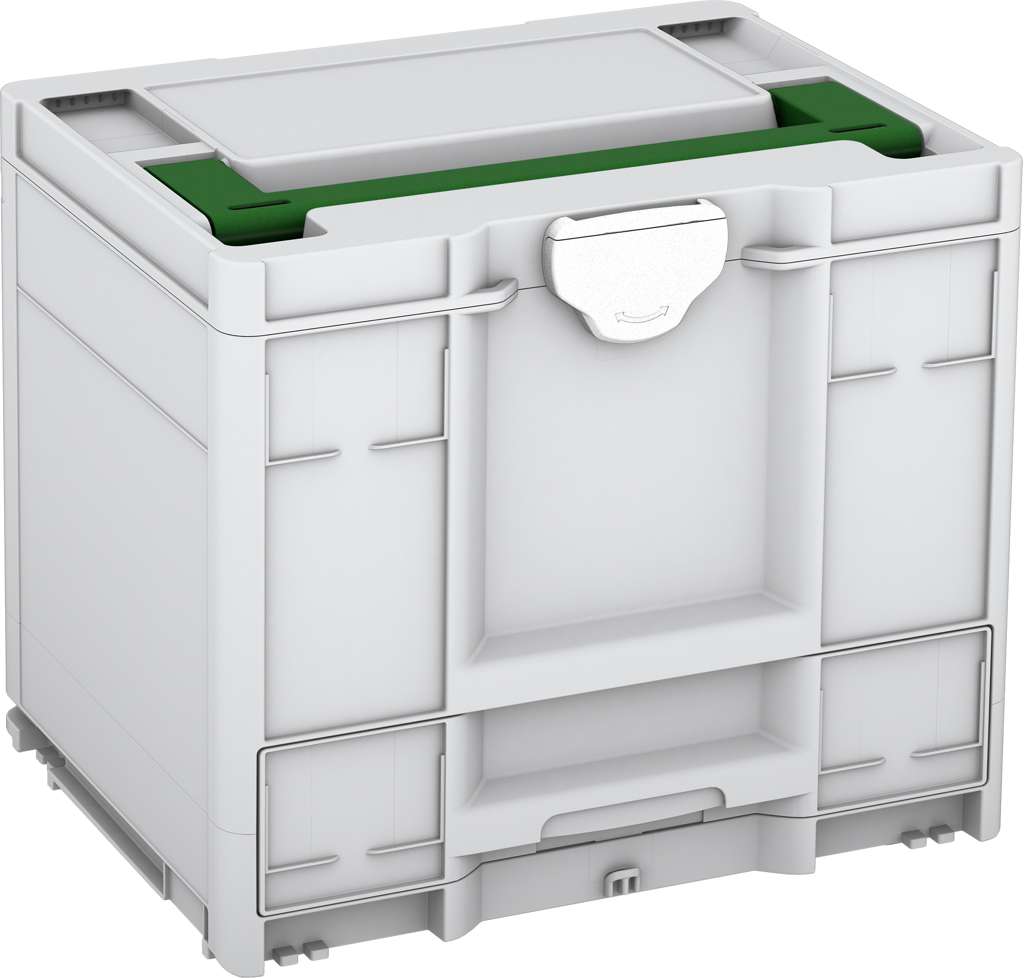 Systainer³ Combi M 337, Light Grey with Emerald Green lid handle and White catches