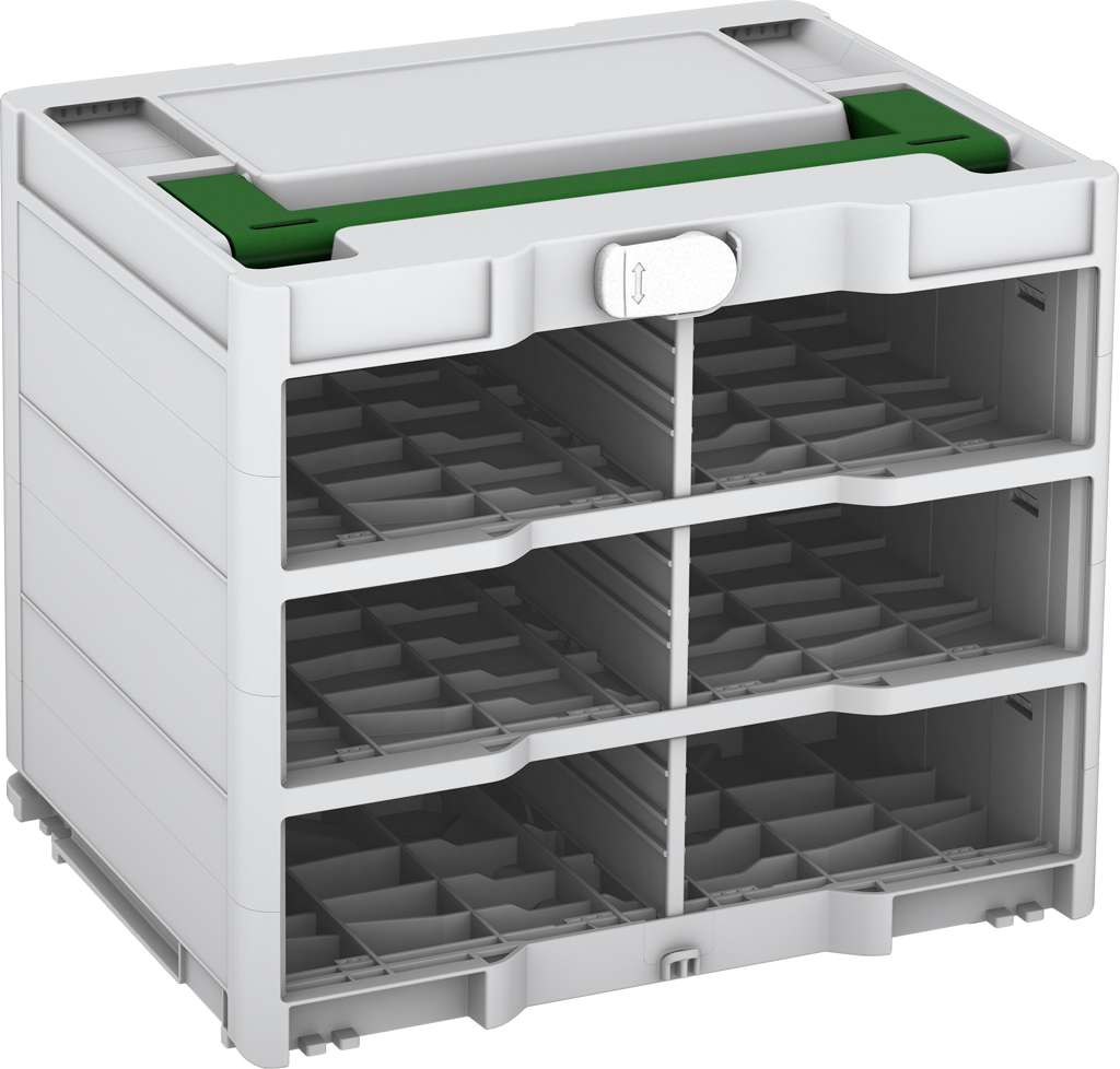 Systainer³ Rack/0 M 337, Light Grey with Emerald Green lid handle and White catches