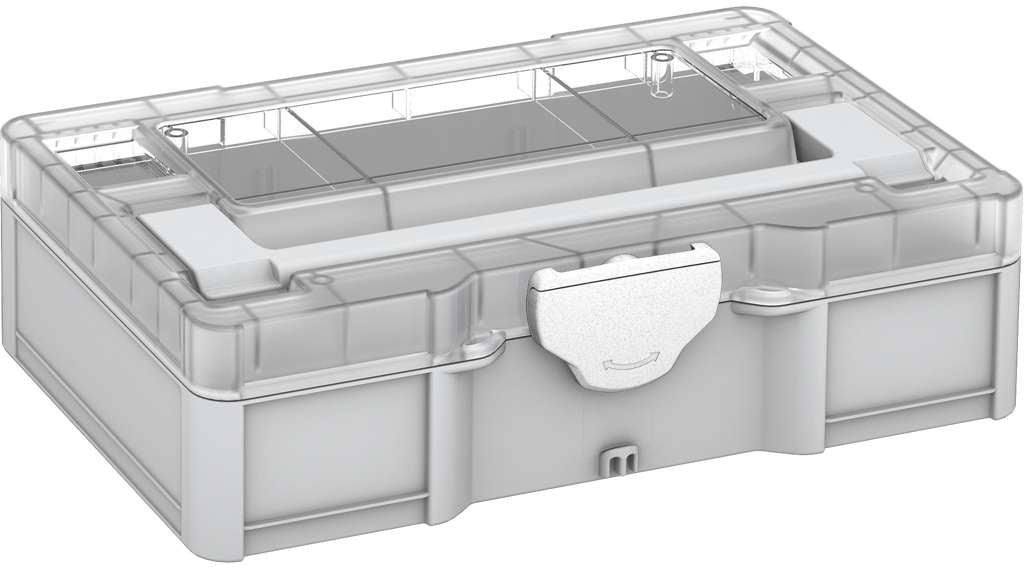 Systainer³ S 76 Transparent Lid, Light Grey with Transparent lid and White catches