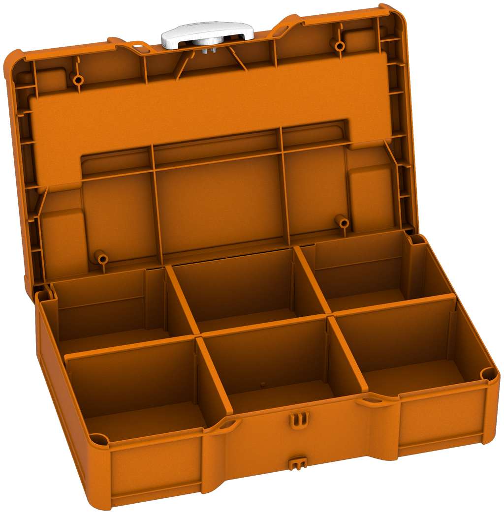 Systainer³ S 76 with Dividers, Deep Orange with White catches