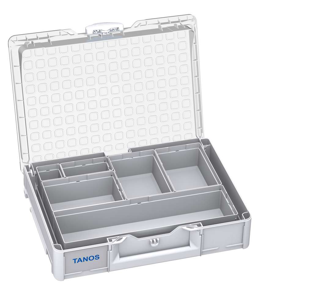 Systainer³ Organizer M 89 with 6 Insert Boxes, Light Grey with Transparent lid and White catches