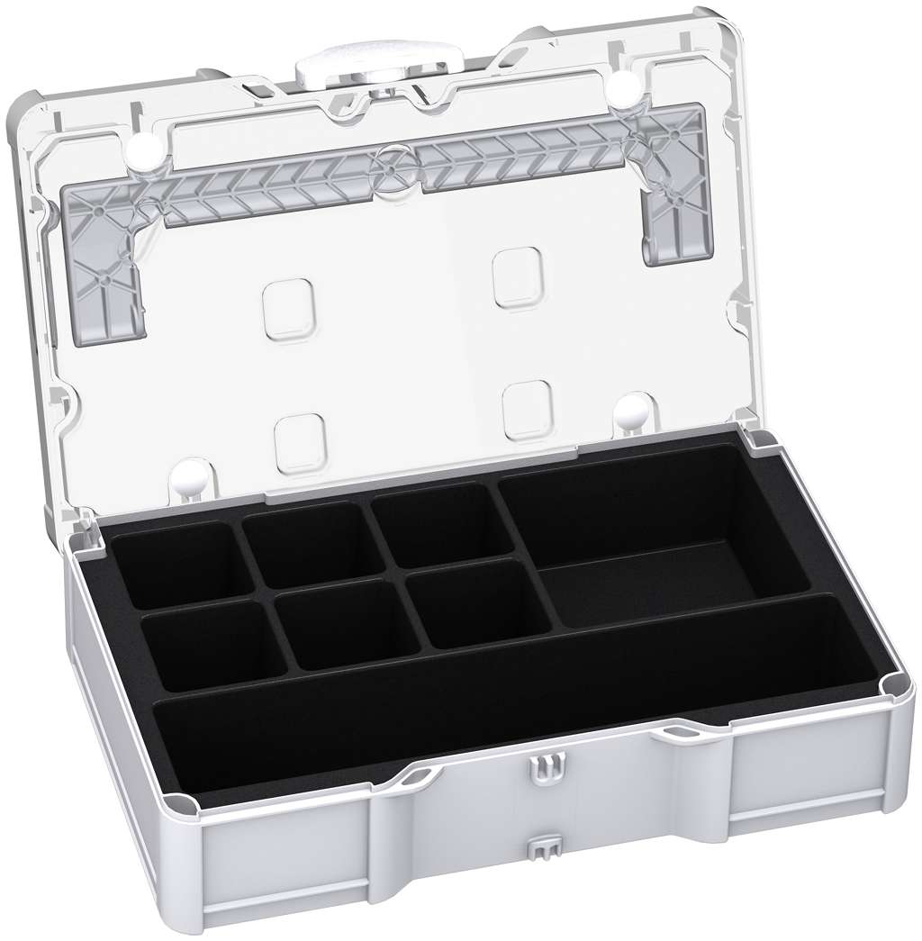 Universal-Systainer³ S 76 Transparent Lid, Light Grey with Transparent lid and White catches