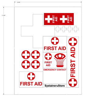 The Original SYS-Aid Label Sheet for a First Aid Systainer