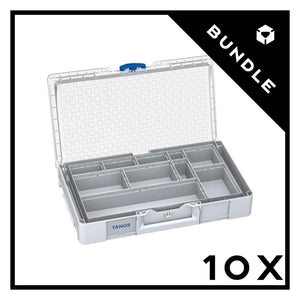 10x Systainer3 Organizer L 89 with 10 insert boxes, Light Grey