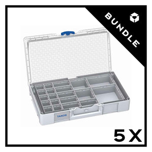 5x Systainer3 Organizer L 89 with 20 insert boxes, Light Grey