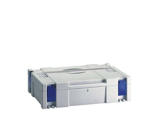 systainer I Classic, Light Grey with Signal Blue catches