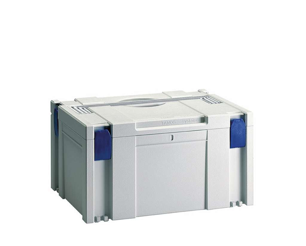 systainer III Classic, Light Grey with Signal Blue catches