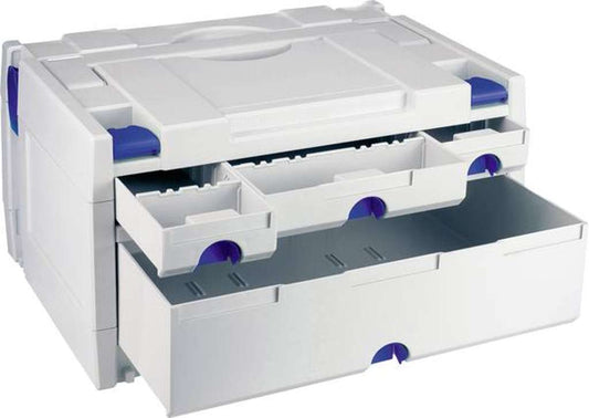 Drawer-systainer III, variant 1 light grey, Light Grey with Signal Blue catches
