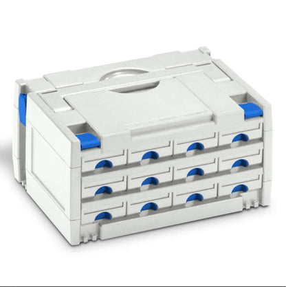 Drawer-systainer III, variant 3 light grey, Light Grey with Signal Blue catches