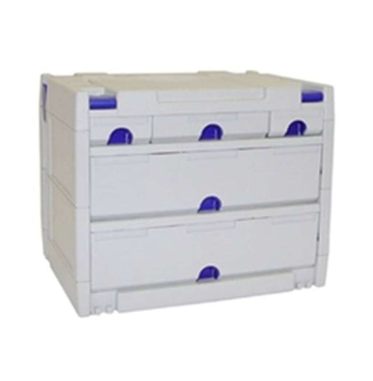 Drawer-systainer IV light grey, Light Grey with Signal Blue catches