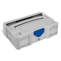 MINI-systainer T-Loc I, Light Grey with Transparent lid and Signal Blue catches