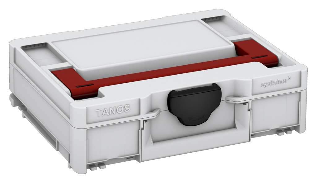 Systainer³ M 112, Light Grey with Carmine Red lid handle and Black catches