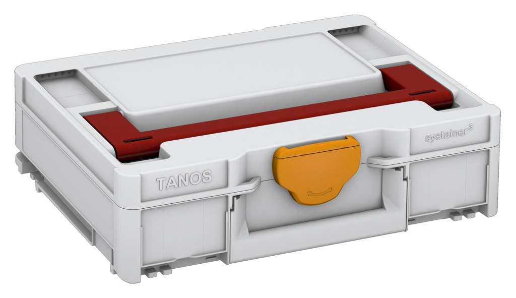 Systainer³ M 112, Light Grey with Carmine Red lid handle and Daffodil Yellow catches