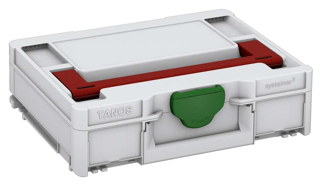 Systainer³ M 112, Light Grey with Carmine Red lid handle and Emerald Green catches