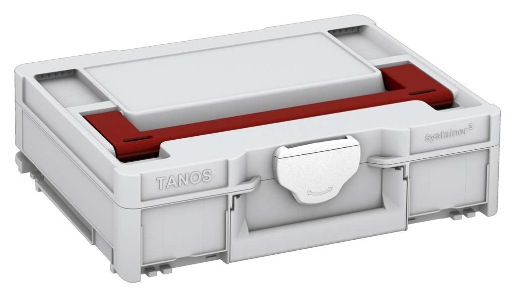 Systainer³ M 112, Light Grey with Carmine Red lid handle and White catches