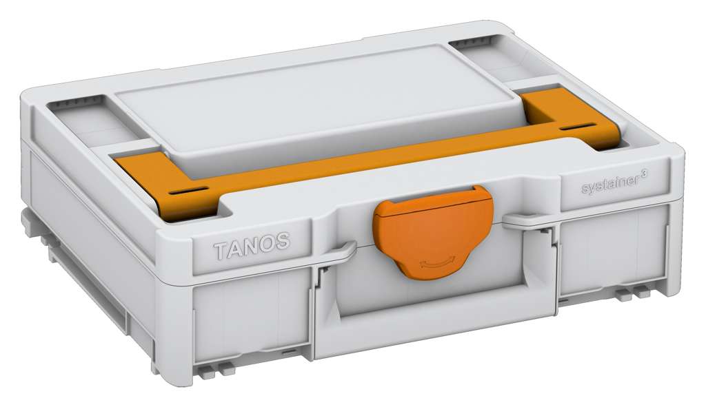 Systainer³ M 112, Light Grey with Daffodil Yellow lid handle and Deep Orange catches
