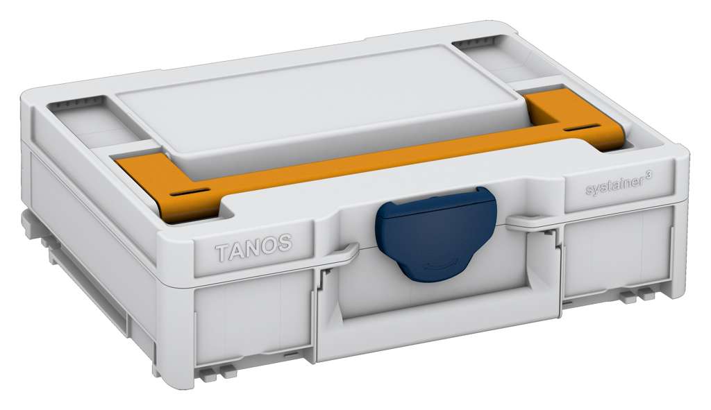Systainer³ M 112, Light Grey with Daffodil Yellow lid handle and Sapphire Blue catches