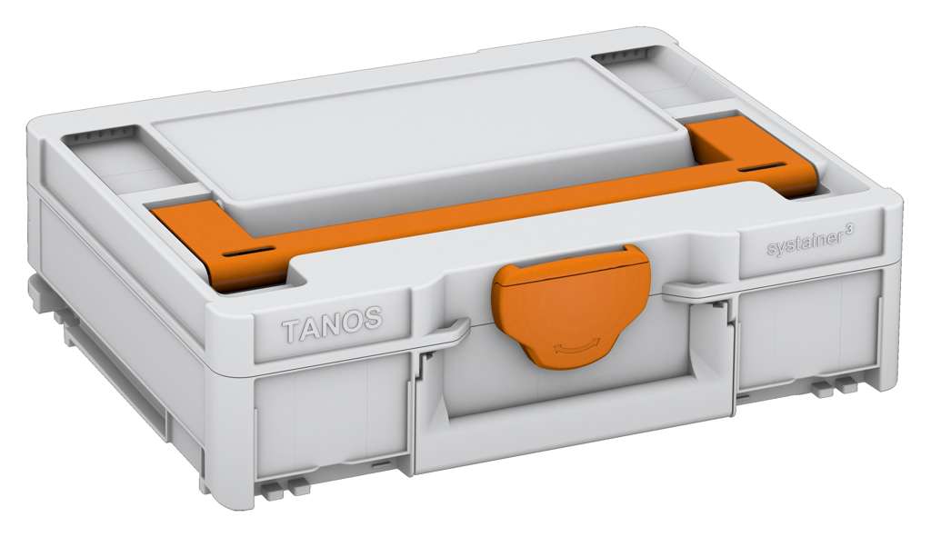 Systainer³ M 112, Light Grey with Deep Orange lid handle and Deep Orange catches