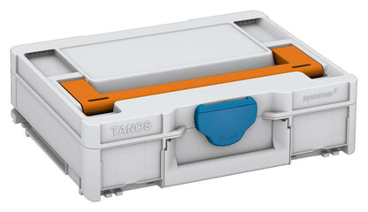 Systainer³ M 112, Light Grey with Deep Orange lid handle and Sky Blue catches