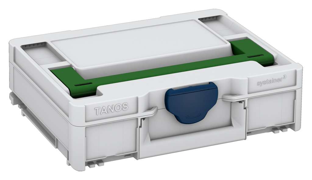 Systainer³ M 112, Light Grey with Emerald Green lid handle and Sapphire Blue catches