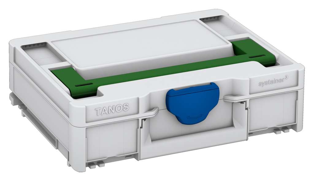 Systainer³ M 112, Light Grey with Emerald Green lid handle and Signal Blue catches