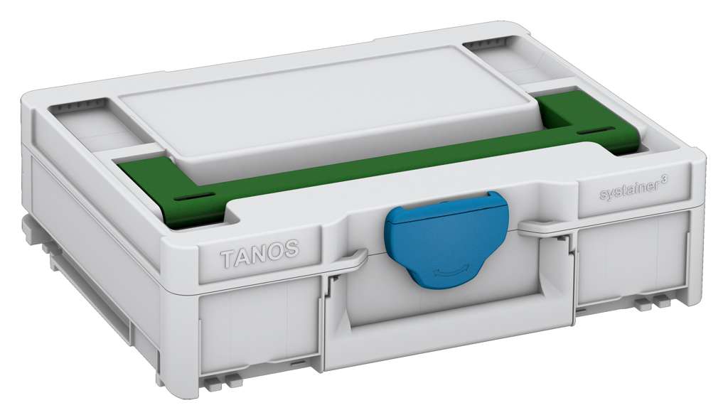 Systainer³ M 112, Light Grey with Emerald Green lid handle and Sky Blue catches