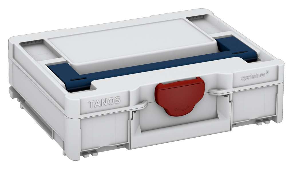 Systainer³ M 112, Light Grey with Sapphire Blue lid handle and Carmine Red catches
