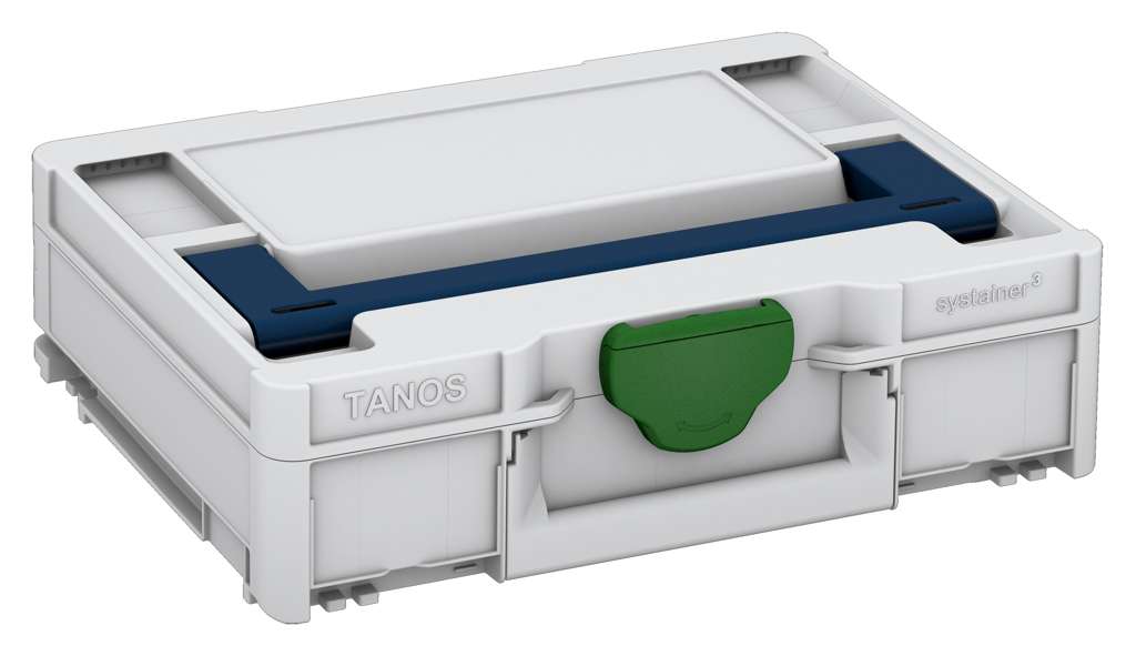 Systainer³ M 112, Light Grey with Sapphire Blue lid handle and Emerald Green catches