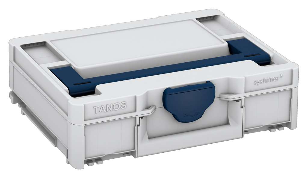 Systainer³ M 112, Light Grey with Sapphire Blue lid handle and Sapphire Blue catches