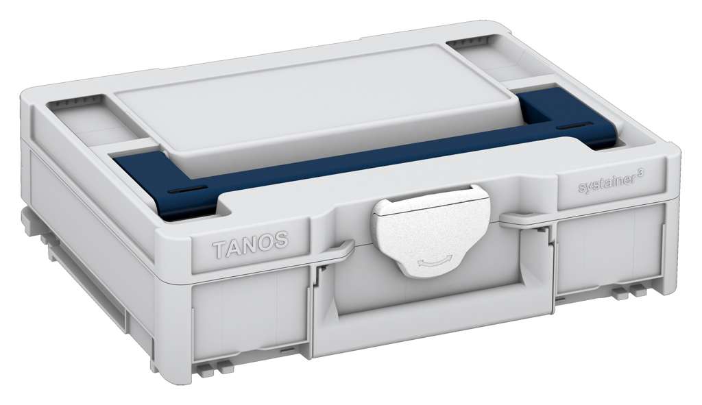 Systainer³ M 112, Light Grey with Sapphire Blue lid handle and White catches