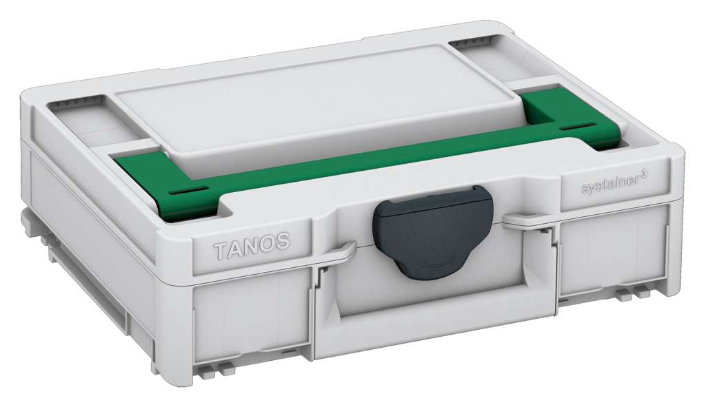 Systainer³ M 112, Light Grey with Signal Green lid handle and Anthracite catches