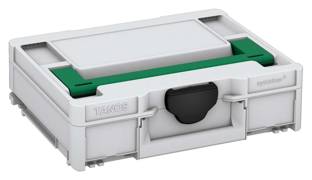 Systainer³ M 112, Light Grey with Signal Green lid handle and Black catches