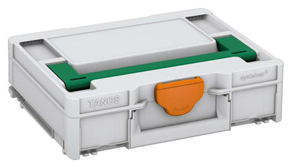 Systainer³ M 112, Light Grey with Signal Green lid handle and Deep Orange catches