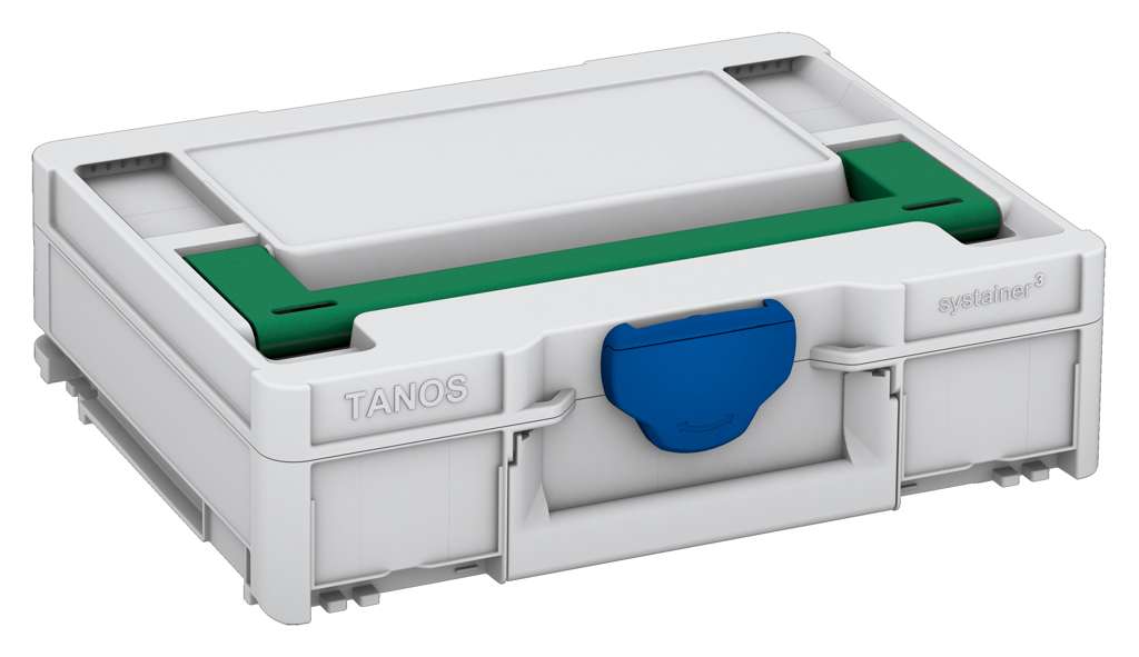 Systainer³ M 112, Light Grey with Signal Green lid handle and Signal Blue catches
