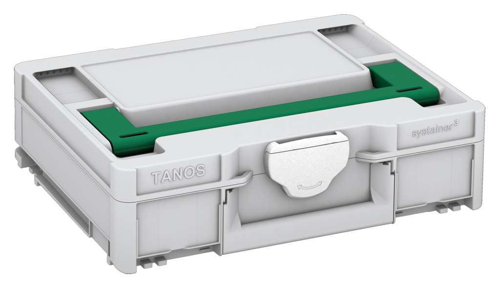 Systainer³ M 112, Light Grey with Signal Green lid handle and White catches