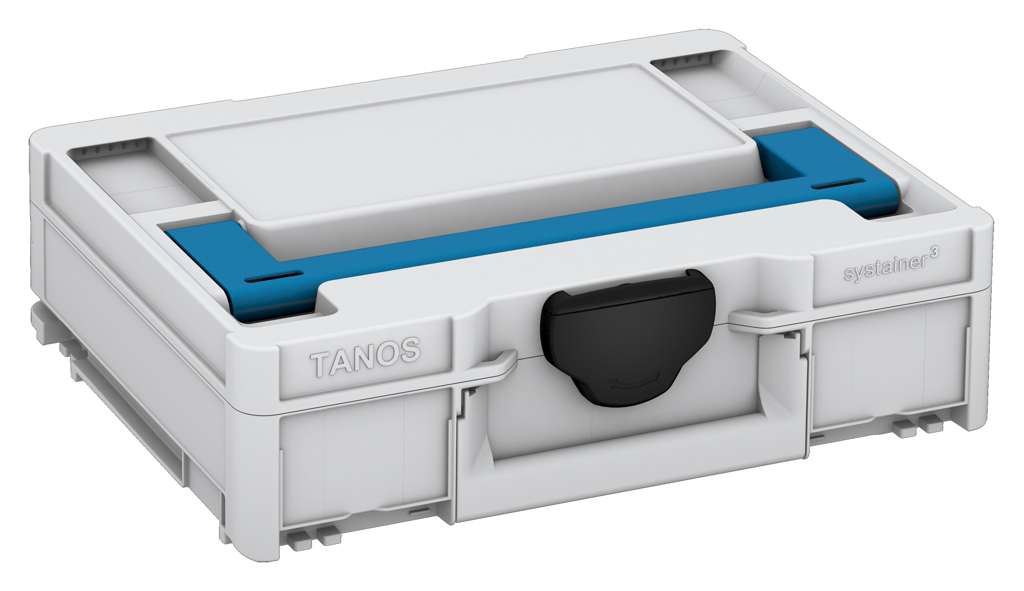 Systainer³ M 112, Light Grey with Sky Blue lid handle and Black catches