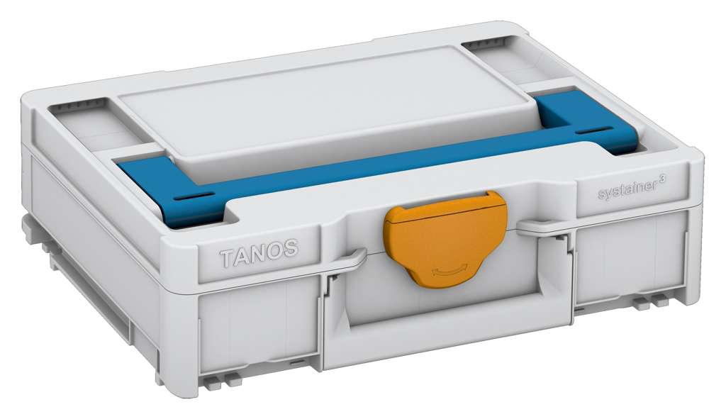 Systainer³ M 112, Light Grey with Sky Blue lid handle and Daffodil Yellow catches