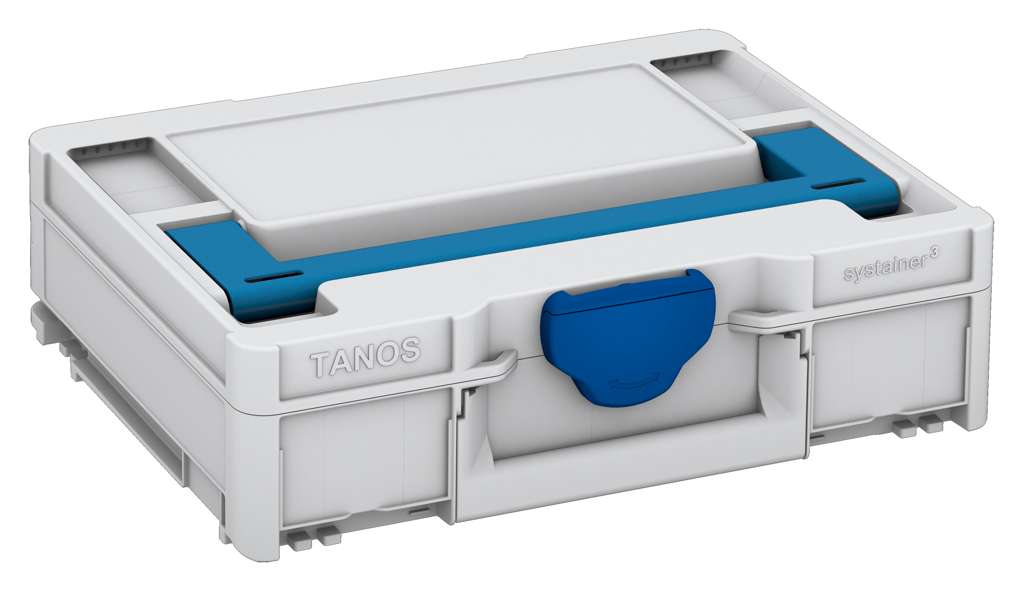 Systainer³ M 112, Light Grey with Sky Blue lid handle and Signal Blue catches