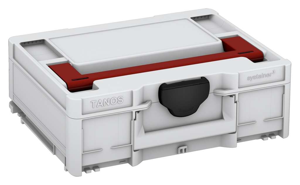 Systainer³ M 137, Light Grey with Carmine Red lid handle and Black catches