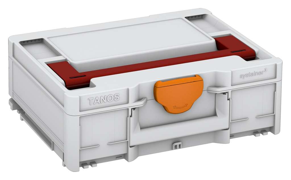 Systainer³ M 137, Light Grey with Carmine Red lid handle and Deep Orange catches