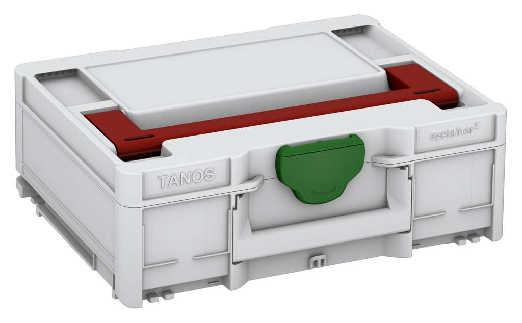 Systainer³ M 137, Light Grey with Carmine Red lid handle and Emerald Green catches