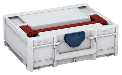 Systainer³ M 137, Light Grey with Carmine Red lid handle and Sapphire Blue catches