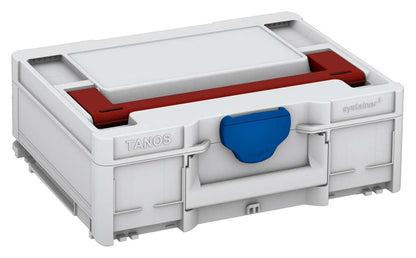 Systainer³ M 137, Light Grey with Carmine Red lid handle and Signal Blue catches