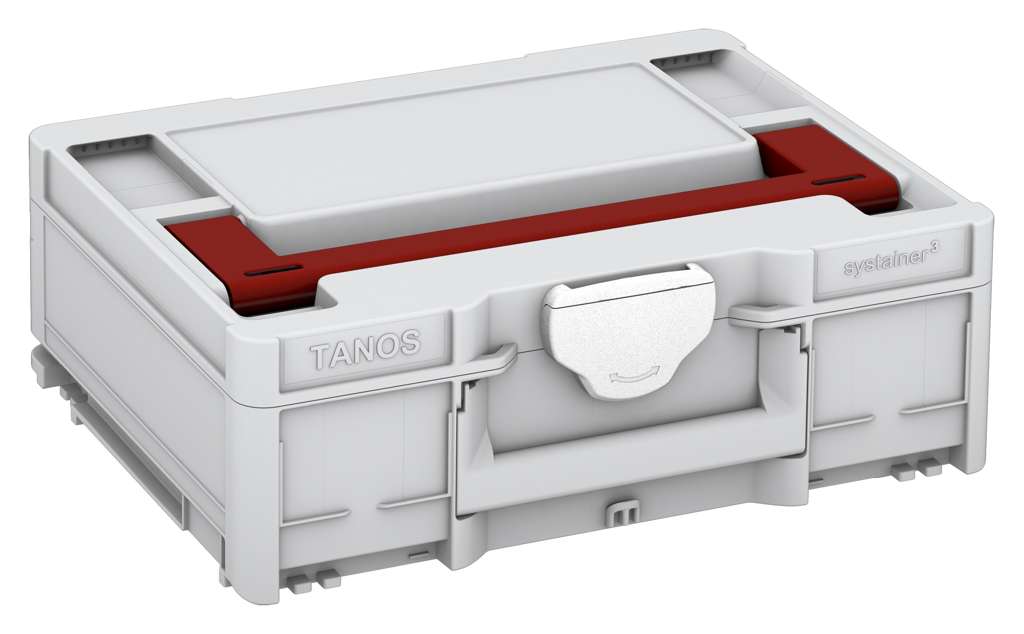 Systainer³ M 137, Light Grey with Carmine Red lid handle and White catches
