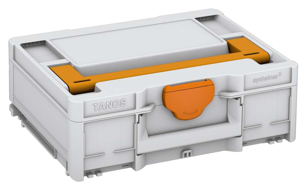 Systainer³ M 137, Light Grey with Daffodil Yellow lid handle and Deep Orange catches