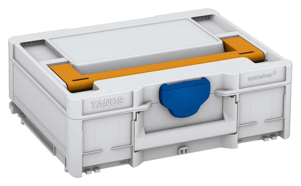 Systainer³ M 137, Light Grey with Daffodil Yellow lid handle and Signal Blue catches