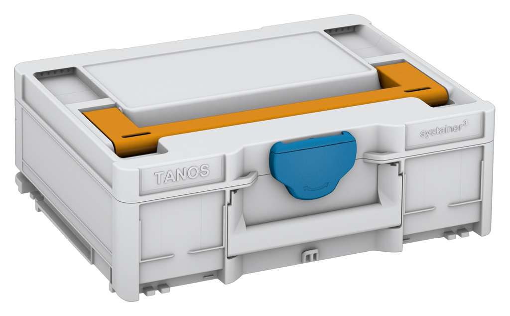 Systainer³ M 137, Light Grey with Daffodil Yellow lid handle and Sky Blue catches